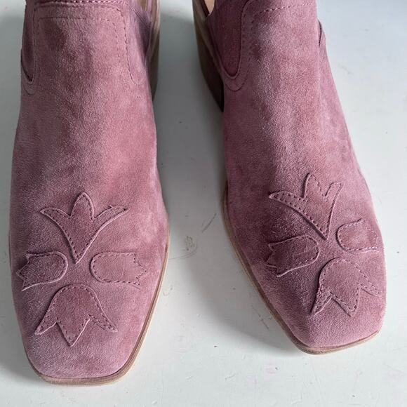 Silent D Anthropologie shoes mules size 9 pink western floral patchwork coastal - Picture 9 of 13